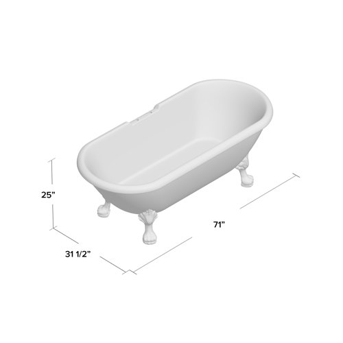 Signature Bath 71'' x 31.5'' Freestanding Soaking Acrylic Bathtub